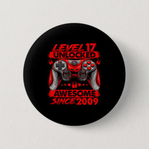 Level 17 Unlocked 17 Year Old Boys 17th Birthday B 6 Cm Round Badge