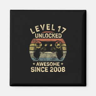 Level 17 Unlocked 17th Birthday 17 Year Old Gifts  Magnet