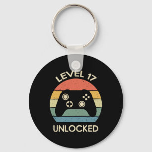 Level 17 Unlocked 17th Gaming Birthday Controller  Key Ring