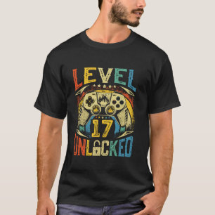 Level 17 Unlocked 17th Video Gamer Teenage Birthda T-Shirt