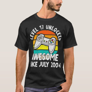 Level 17 Unlocked Awesome July 2004 Video Game 17t T-Shirt