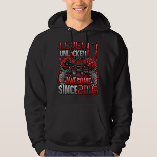 Level 17 Unlocked Awesome Since 2005 17th Birthday Hoodie