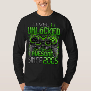 Level 17 Unlocked Awesome Since 2005 17th Birthday T-Shirt