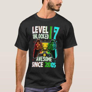 Level 17 Unlocked Awesome Since 2005 17th Birthday T-Shirt
