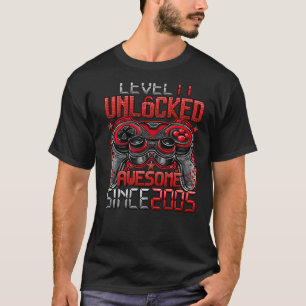 Level 17 Unlocked Awesome Since 2005 17th Birthday T-Shirt