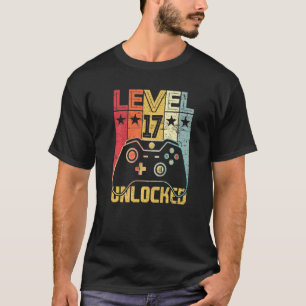 Level 17 Unlocked Funny 17th Birthday 17 Year Old T-Shirt