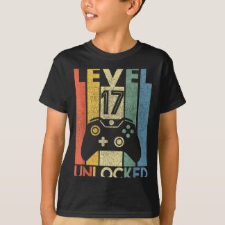 Level 17 Unlocked Shirt Funny Video Gamer 17th
