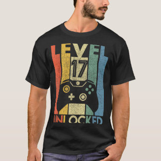Level 17 Unlocked Shirt Funny Video Gamer 17th