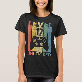 Level 17 Unlocked Shirt Funny Video Gamer 17th