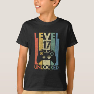 Level 17 Unlocked Shirt Funny Video Gamer 17th Bir