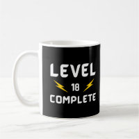 level 18 complete, funny gamer 18th Birthday