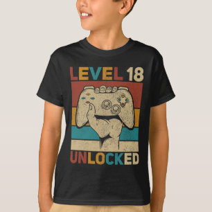 Level 18 Unlocked 18 Year Old Boy Bday Outfit 18th T-Shirt