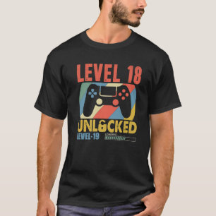 Level 18 Unlocked 18 Years Old Funny 18Th Birthday T-Shirt