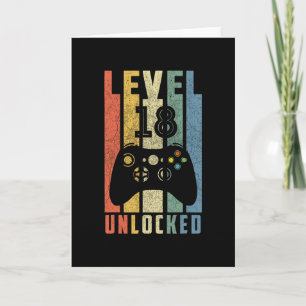 Level 18 Unlocked 18th Video Gamer Birthday Boy Gi Card