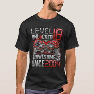 Level 18 Unlocked Awesome Since 2004 18Th Birthday T-Shirt