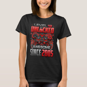 Level 18 Unlocked Awesome Since 2005 18th Birthday T-Shirt