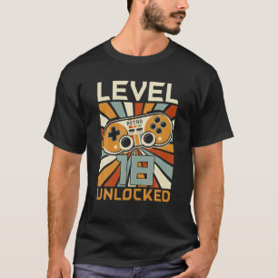 Level 18 Unlocked Birthday For Video Game Lover Ki T-Shirt