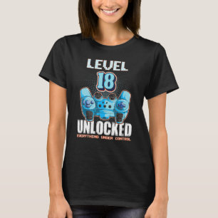 Level 18 Unlocked Boys Girls 18th Birthday 18 Year T-Shirt