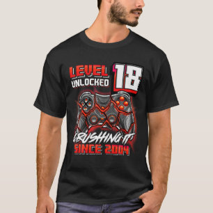 Level 18 Unlocked Crushing It 2004 Video Game 18Th T-Shirt
