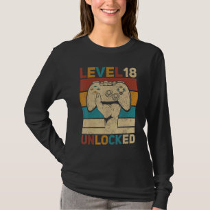 Level 18 Year Old Unlocked 18th Birthday Gamer Tee