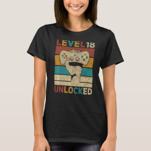 Level 18 Year Old Unlocked 18th Birthday Gamer Tee