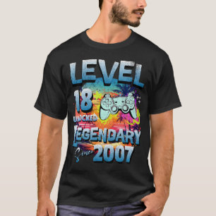 Level 18 Years Old Unlocked Since 2007 Legendary T-Shirt