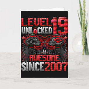 Level 19 Unlocked 19 Year Old Boys 19th Birthday B Card
