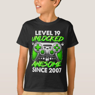 Level 19 Unlocked 19 Year Old Boys 19th Birthday B T-Shirt