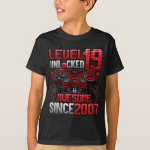 Level 19 Unlocked 19 Year Old Boys 19th Birthday B T-Shirt