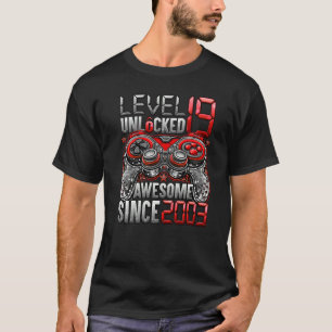 Level 19 Unlocked Awesome Since 2003 19th Birthday T-Shirt