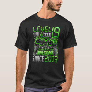Level 19 Unlocked Awesome Since 2003 19th Birthday T-Shirt