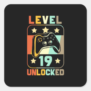 Level 19 Unlocked Square Sticker
