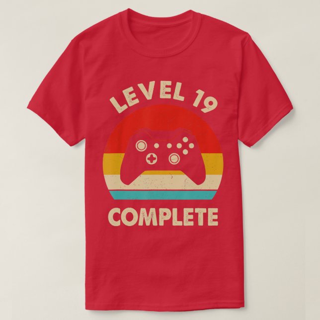 Level 19th Complete  Retro 19 Year Wedding Anniver T-Shirt (Design Front)