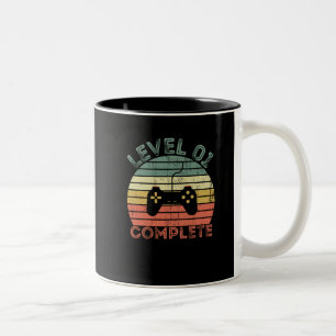Level 1 complete retro vintage first anniversary Two-Tone coffee mug