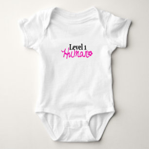Level 1 Human -girl/pink Baby Bodysuit