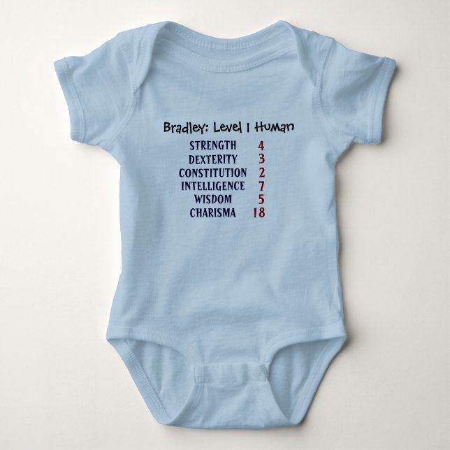 Level 1 Human Personalised Baby Bodysuit (Front)