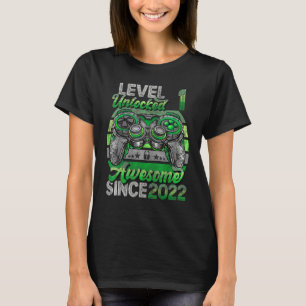 Level 1 Unlocked Awesome Since 2022 1st Birthday G T-Shirt