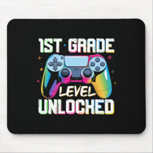 Level 1st Grade Unlocked Back To School First Day  Mouse Pad