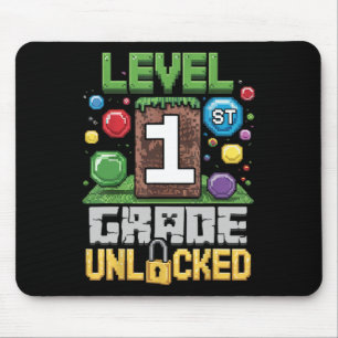 Level 1st Grade Unlocked Video Game First Day Back Mouse Pad