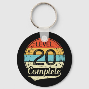 Level 20 Complete Retro 20th Wedding Anniversary T Key Ring
