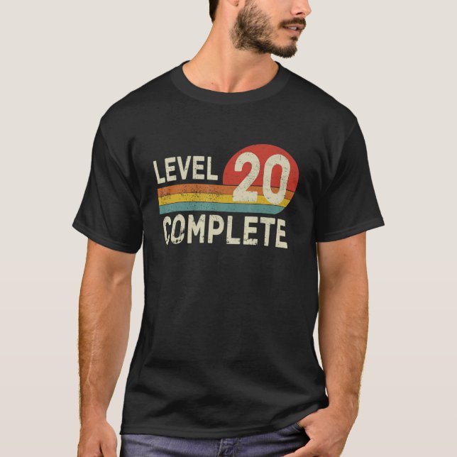 Level 20 Complete Retro Video Gamers Couple 20th A T-Shirt (Front)