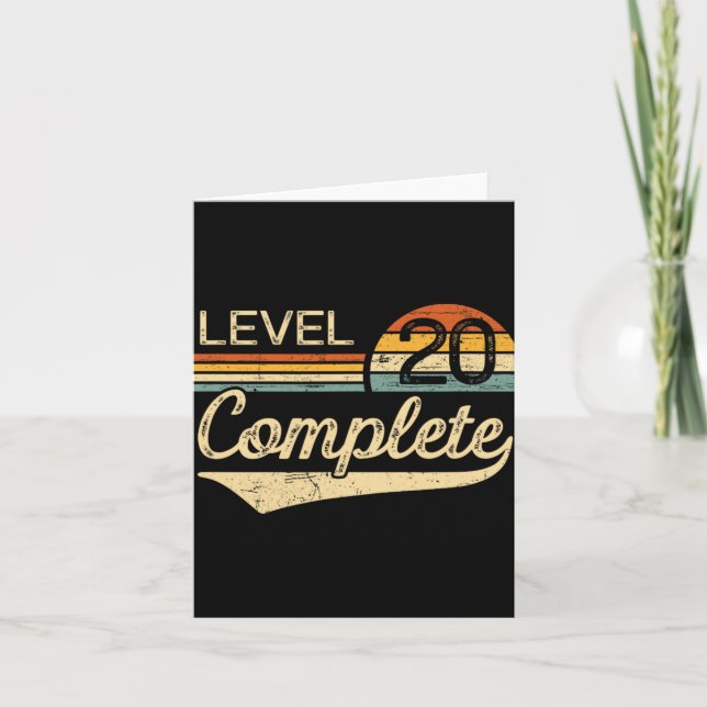 Level 20 Complete Vintage 20th Wedding Anniversary Card (Front)