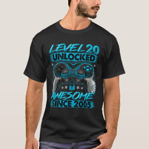Level 20 Unlocked 20 Year Old Gifts Boys 20th Birt T-Shirt