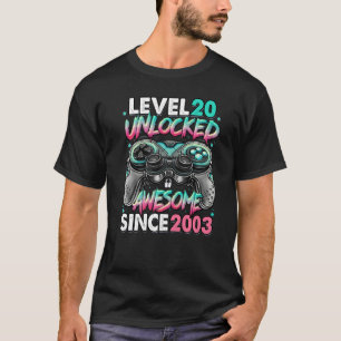 Level 20 Unlocked Awesome Since 2003 20th Birthday T-Shirt