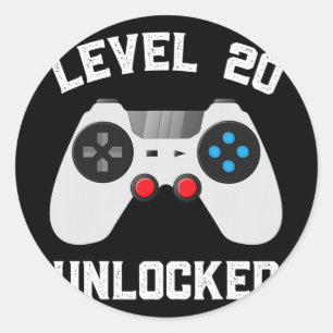 Level 20 Unlocked Funny 20th Wedding Anniversary C Classic Round Sticker