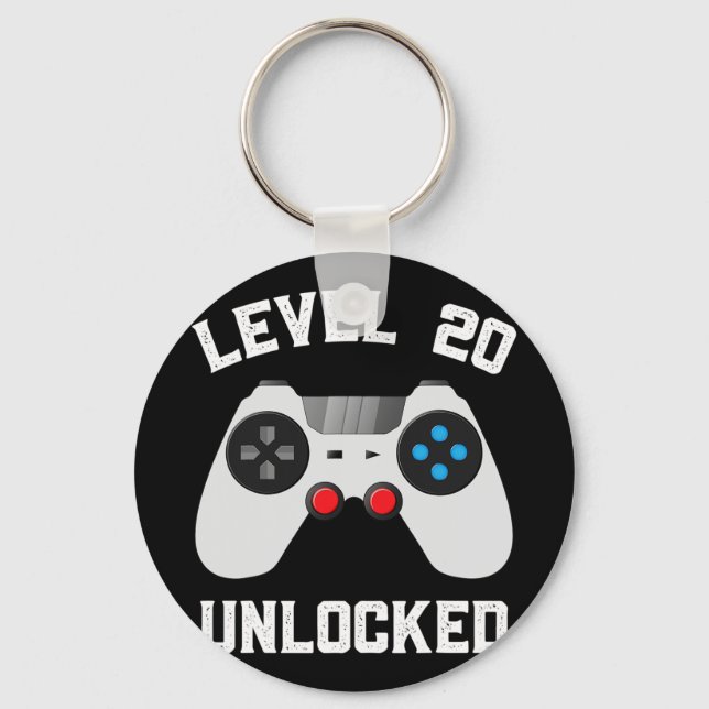 Level 20 Unlocked Funny 20th Wedding Anniversary C Key Ring (Front)