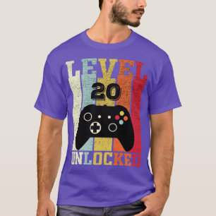 Level 20 Unlocked Funny Video 20th Birthday Gift T-Shirt
