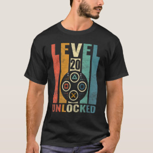 Level 20 Unlocked Funny Video Game Gamer 18th Birt T-Shirt