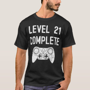 Level 21 Complete 21 Years Old Birthday Gamer Gift T-Shirt