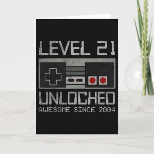 Level 21 Unlocked 21st Birthday 21 Year Old Video Card